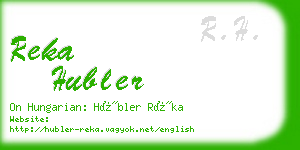 reka hubler business card